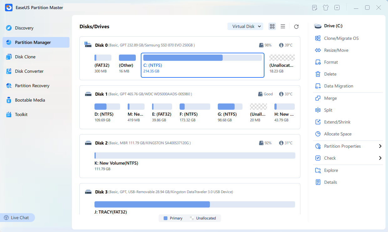 EASEUS Partition Master