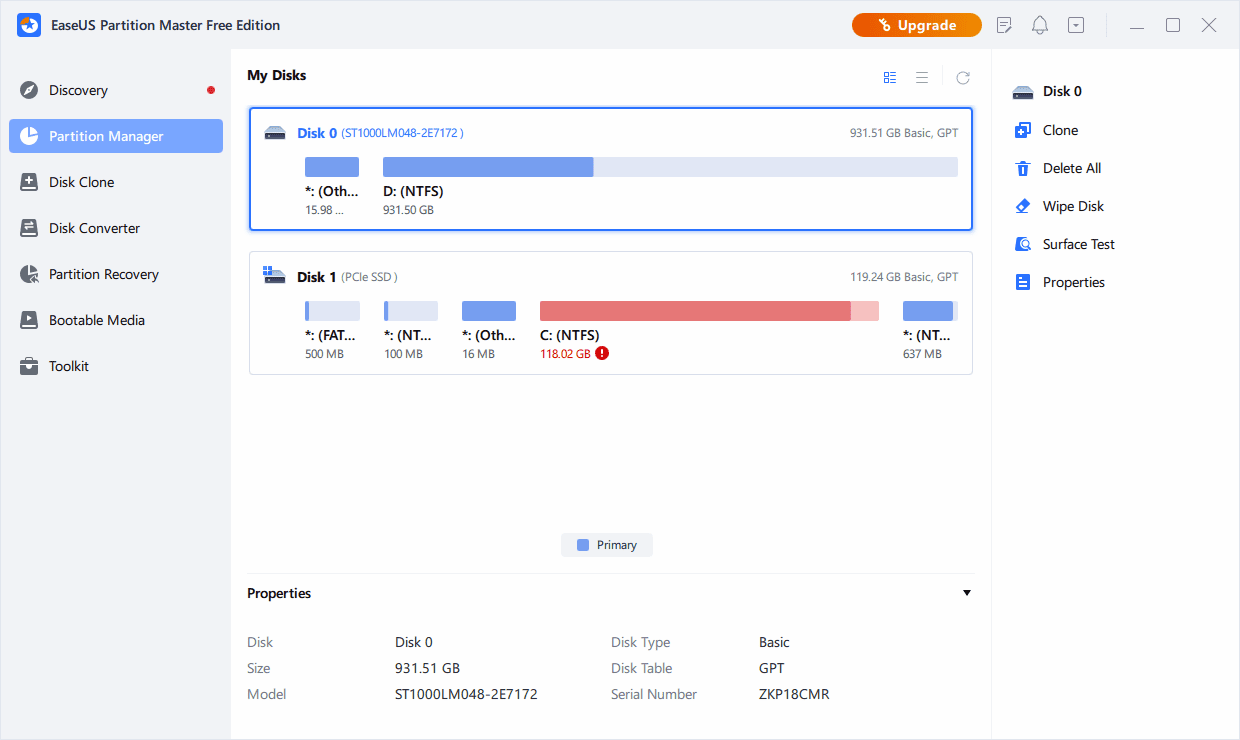 EASEUS Partition Master