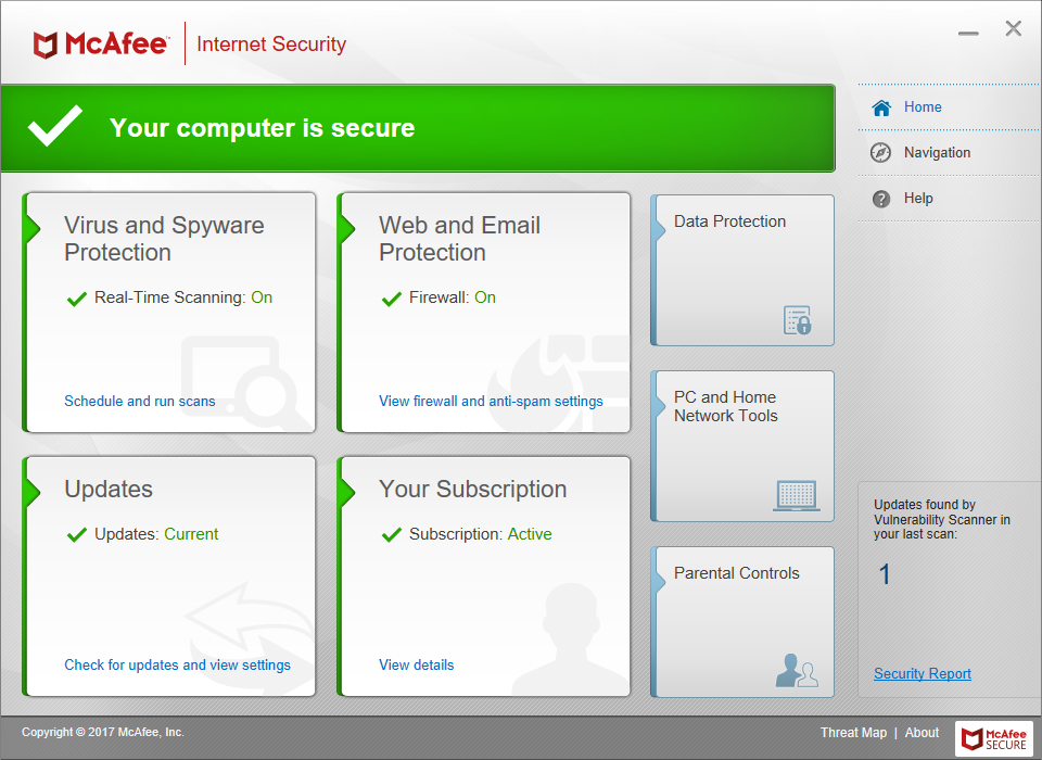 McAfee Antivirus 20.0 